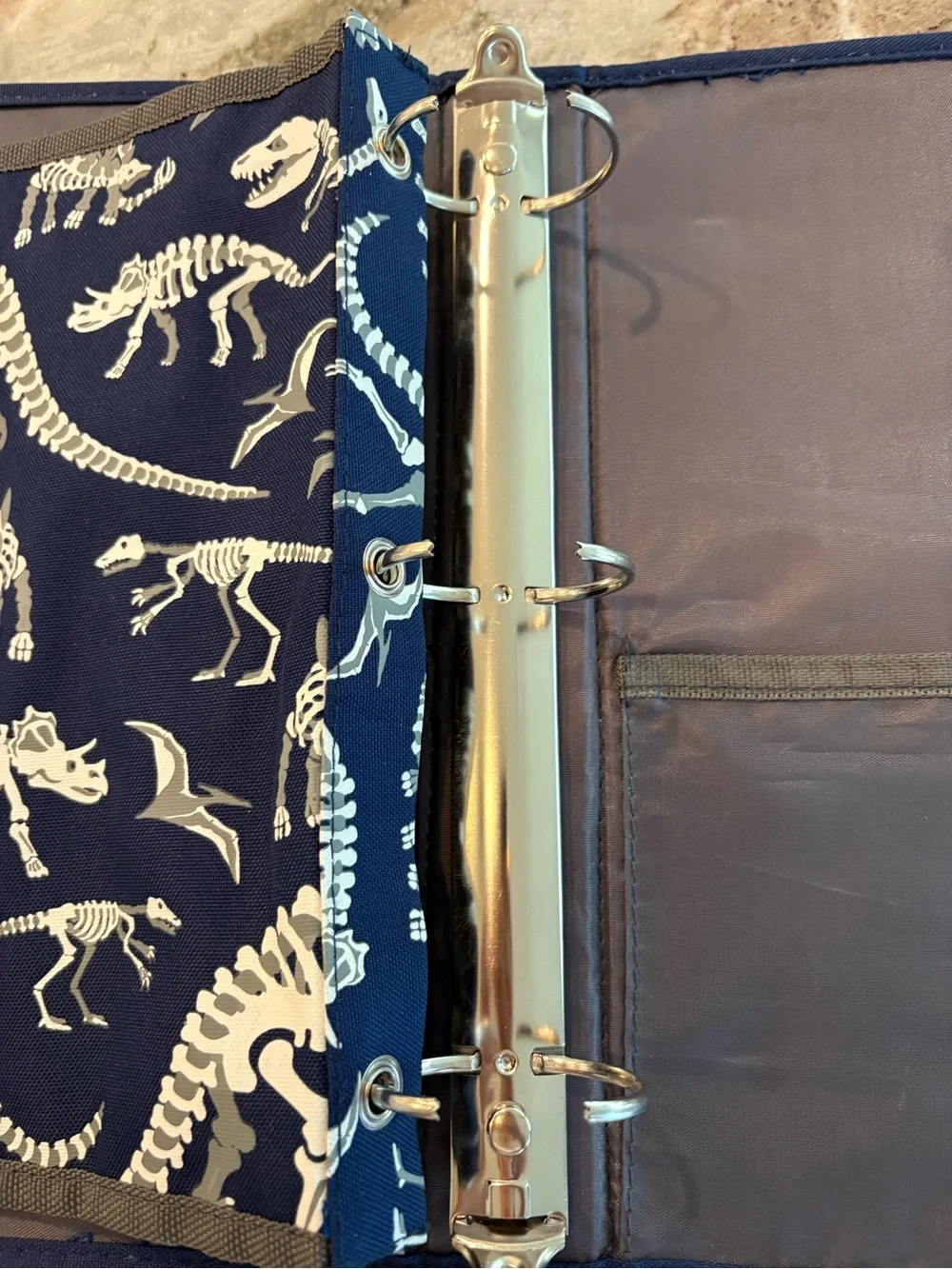Pottery Barn Kids Mackenzie Navy Glow in Dark Dinosaur 3 Ring Binder Pencil Case